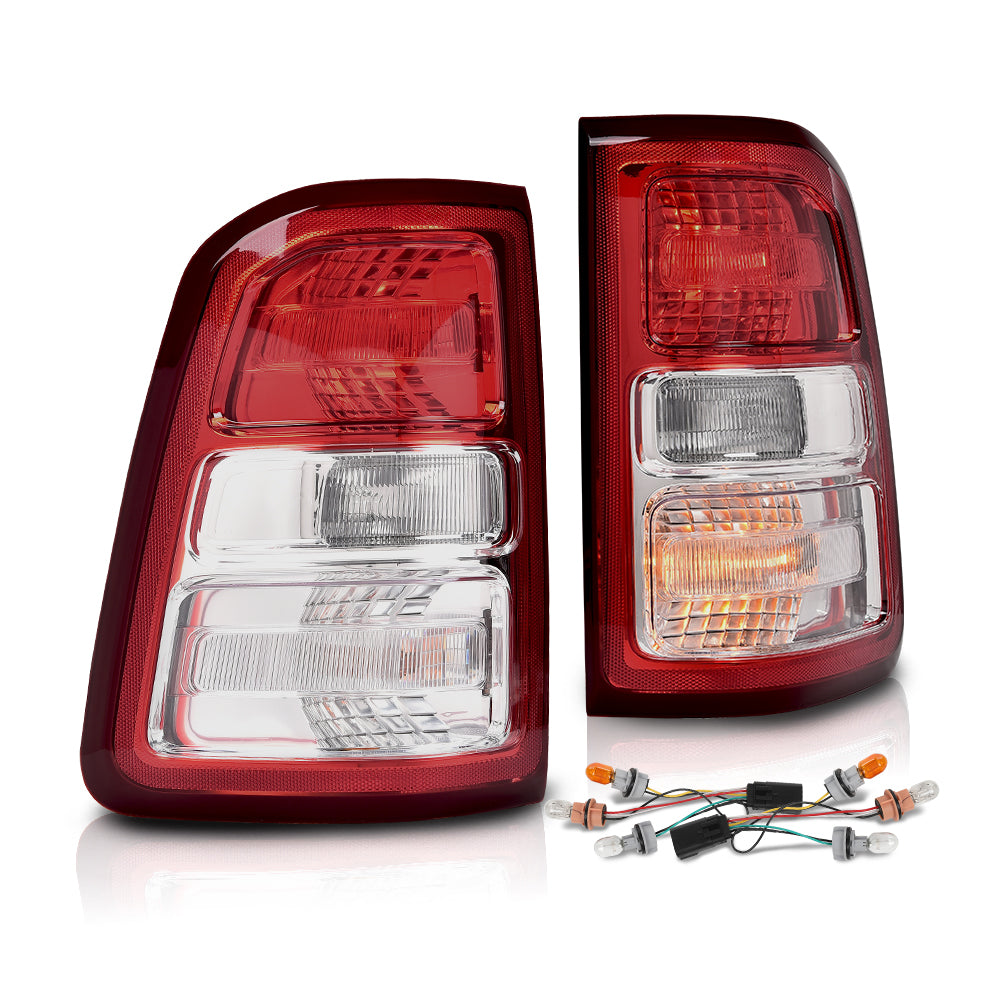 Solid Spare Fit For 2019-2023 Ram 1500 Red & Clear Tail Lights Brake Lamps Assembly LH RH