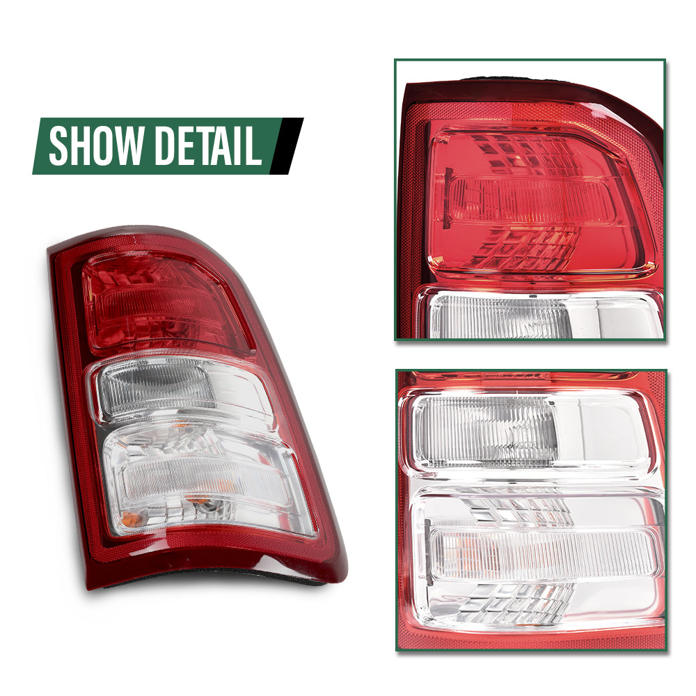 Solid Spare Fit For 2019-2023 Ram 1500 Red & Clear Tail Lights Brake Lamps Assembly LH RH