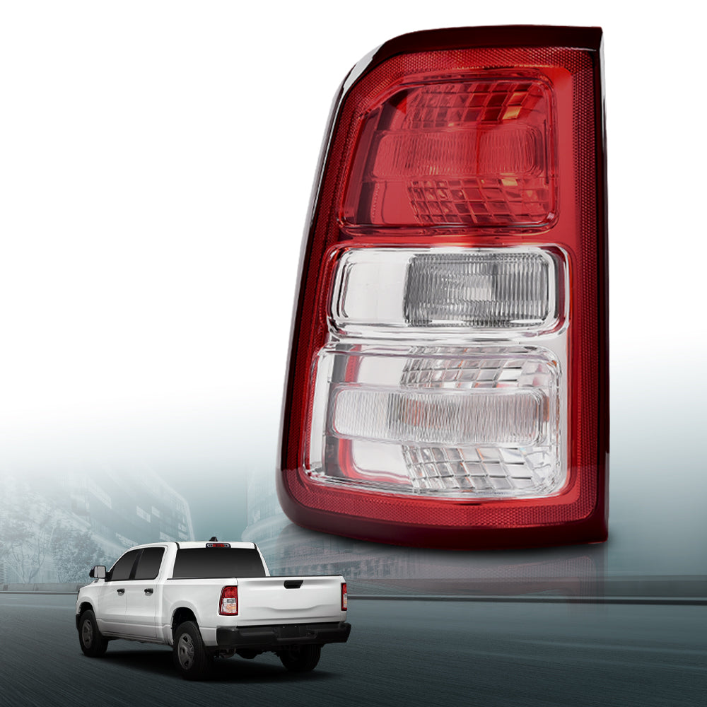 Solid Spare Fit For 2019-2023 Ram 1500 Red & Clear Tail Light Brake Lamp Assembly Left Side