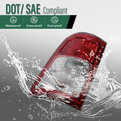 Solid Spare Fit For 2019-2023 Ram 1500 Red & Clear Tail Light Brake Lamp Assembly Left Side