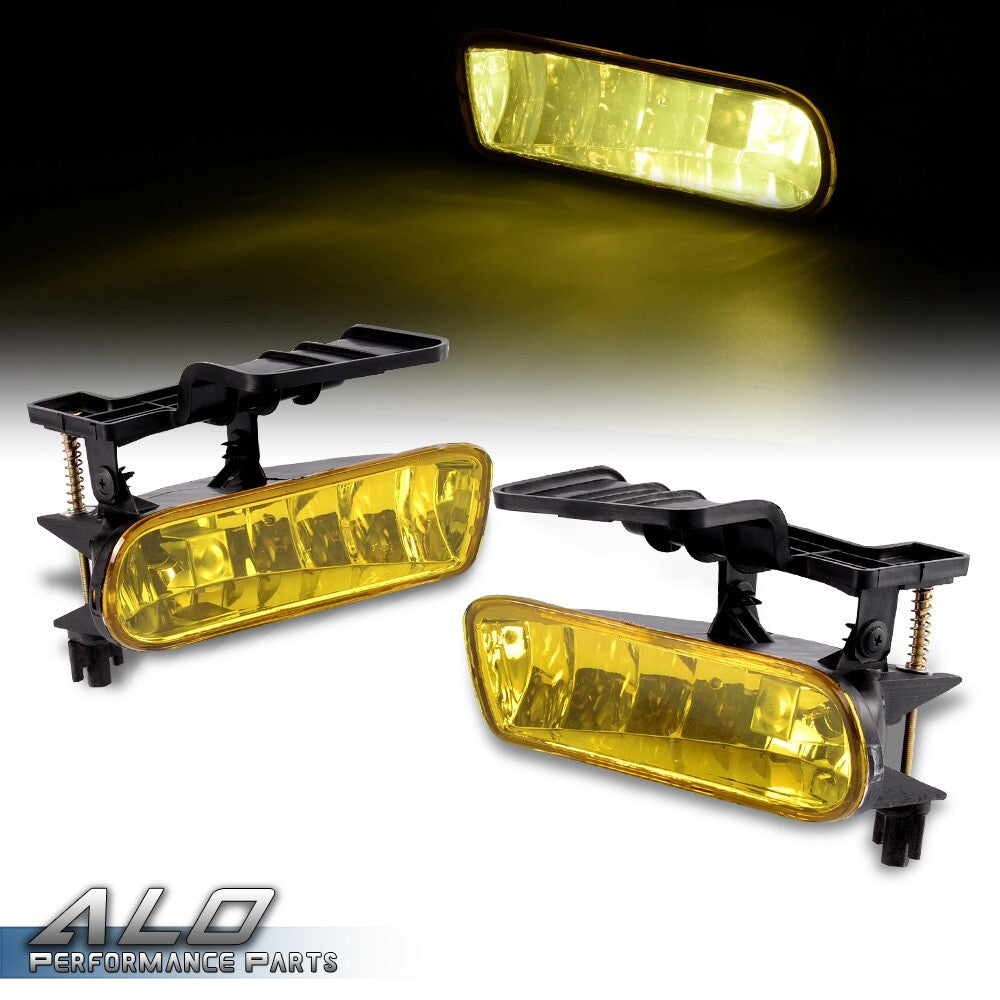 Solid Spare Fit For 99-2002 Chevy Silverado 00-06 Suburban Tahoe Lens Fog Light Lamp Yellow