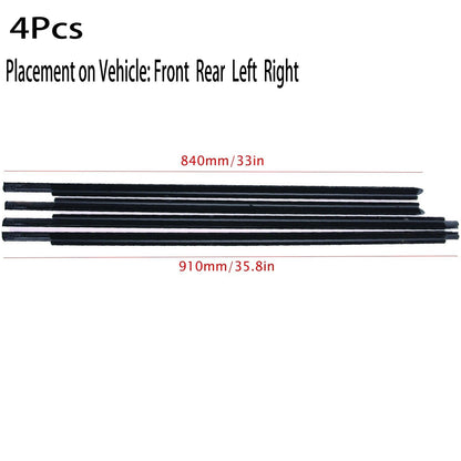 4Pcs For Dodge Ram 1500-5500 Left Right Front Rear Door Outer Belt Weatherstrip