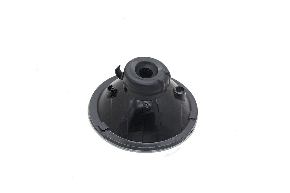 7" Inch Round Clear Lens Diamond Cut Projector Black Chrome Headlights