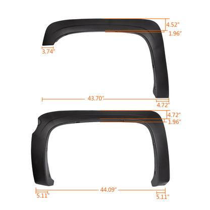 Solid Spare Fender Flares Fit For 2007-13 Chevy Silverado 1500 Crew Cab 5.8' Bed Wheel Cover