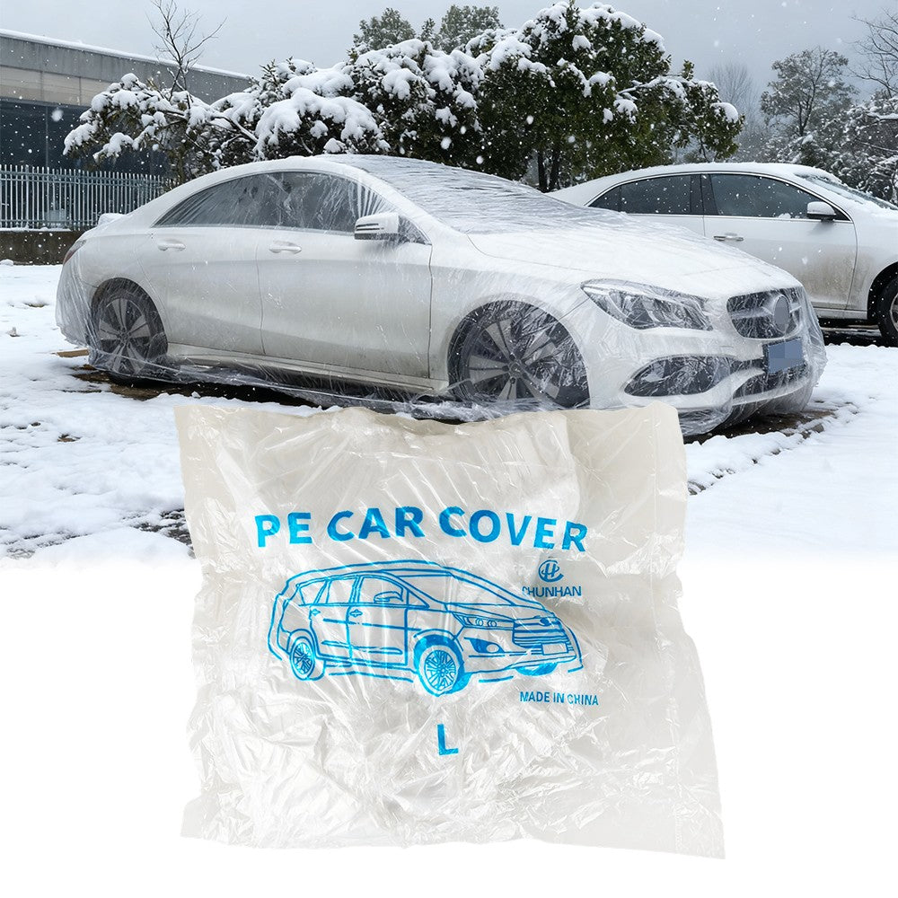 5 PACK Clear Plastic Disposable Car Cover Temporary Universal Rain Dust Garage