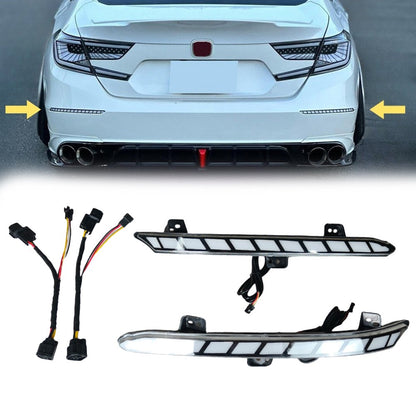 2PCS Rear Bumper LED Reflector For Honda Accord 2018-2022 Clear Lens w/ Dynamic
