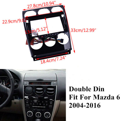 New For 2004-2016 Mazda 6 Stereo Radio Double Din Install Dash Panel Kit Harness