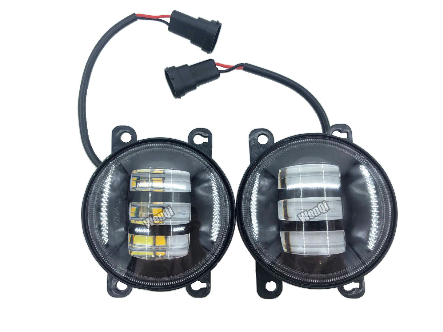 For Honda Nissan Subaru White/Yellow Dual Color 9W LED Fog Lights Lamps