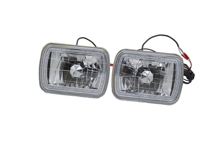 For 86-95 JEEP WRANGLER YJ 7X6 RGB MULTI COLOR LED SMD Halo Headlights PAIR