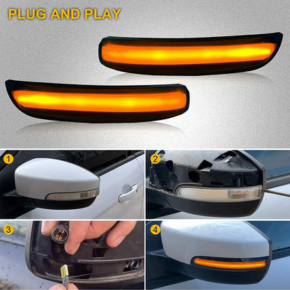Sequential LED Side Mirror Turn Signal Light For Ford Kuga Escape EcoSport Focus