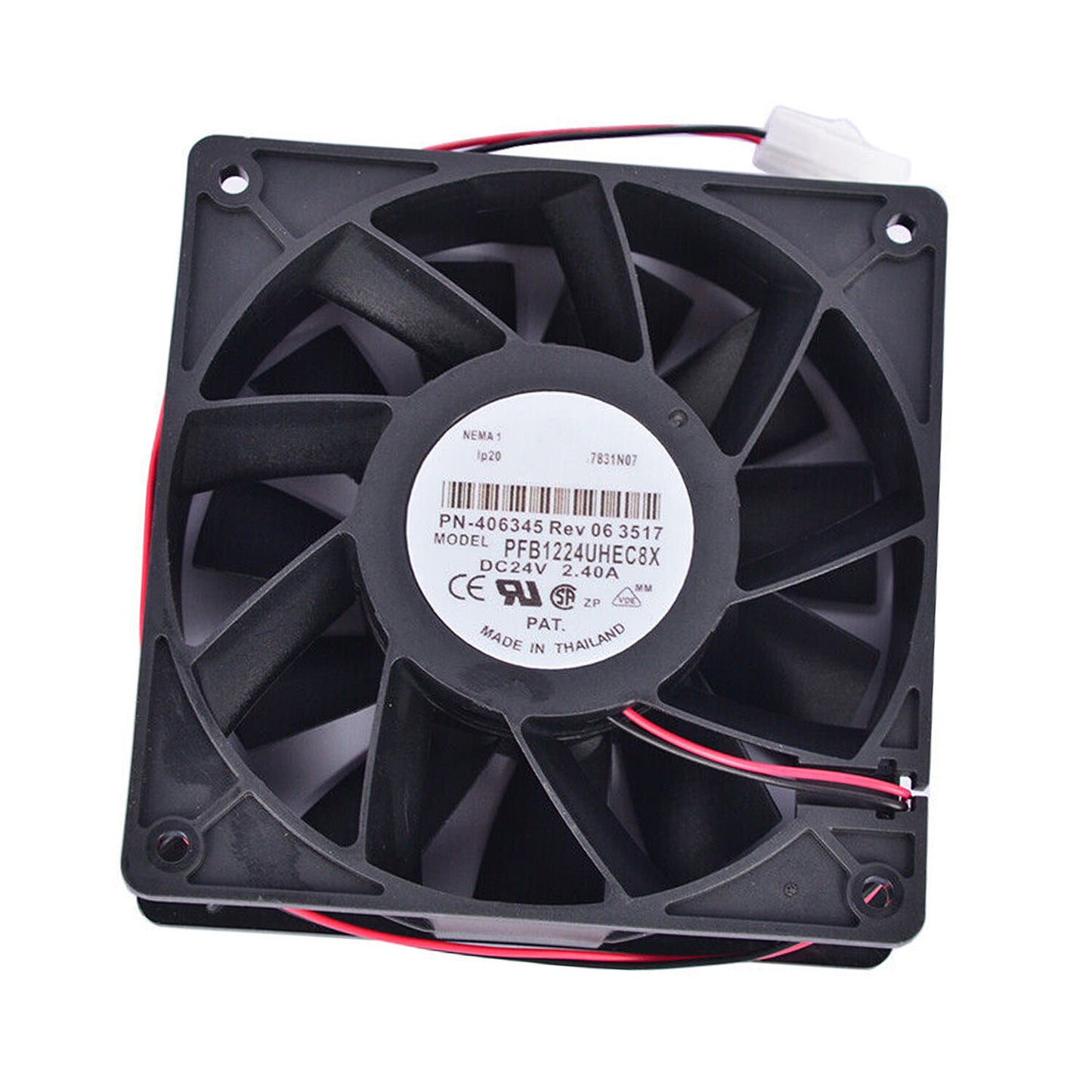 2 Pin Inverter Fan For Delta PFB1224UHEC8X 24V 2.4A 12038 12CM Large Air Volume