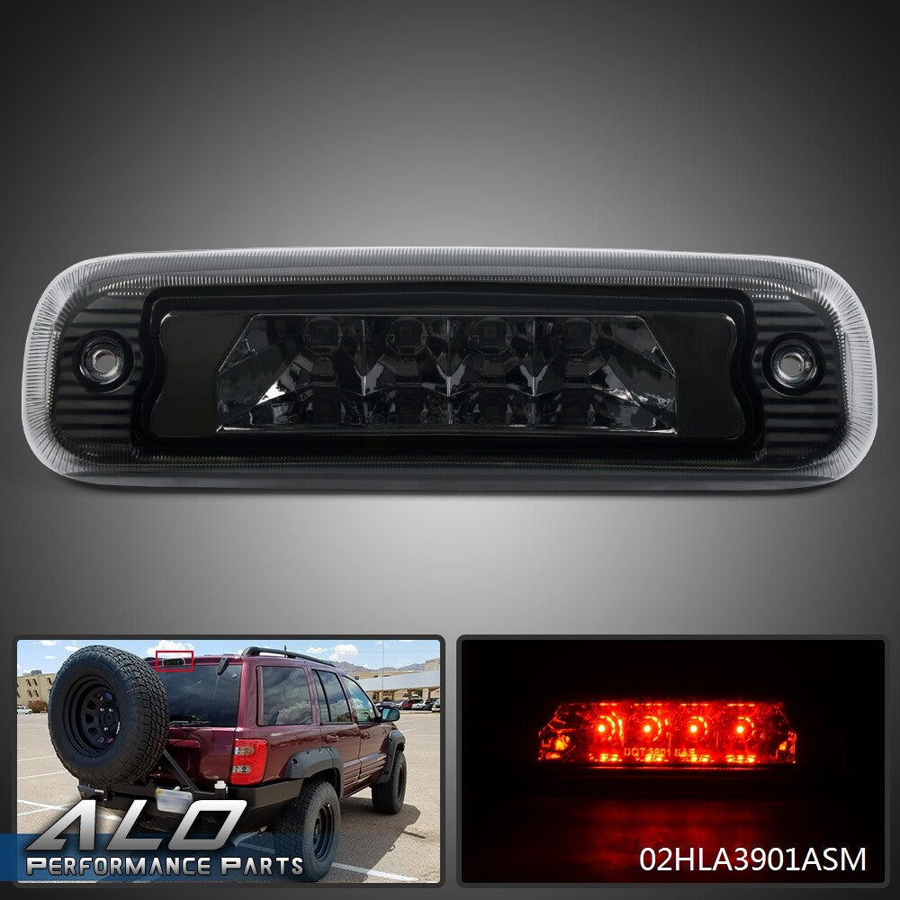 Solid Spare Smoke Lens Fit For 97-01 Jeep Cherokee Rear LED Third 3rd Brake Light Tail Lamp