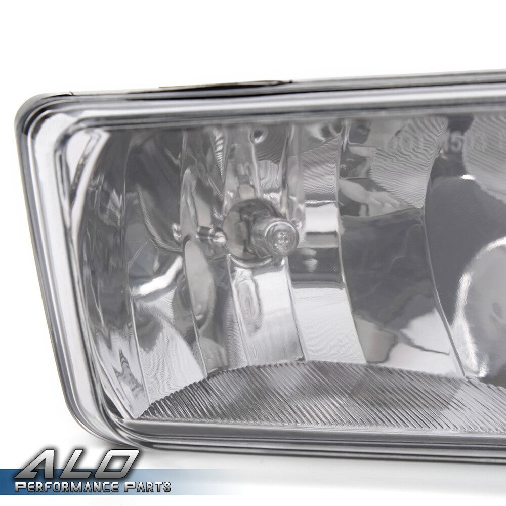 Solid Spare Fit For 2007-2015 Chevy Silverado Tahoe Clear Lens Front Bumper Fog Light Lamps
