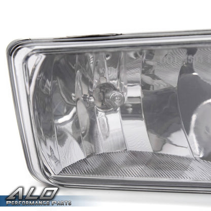 Solid Spare Fit For 2007-2015 Chevy Silverado Tahoe Clear Lens Front Bumper Fog Light Lamps