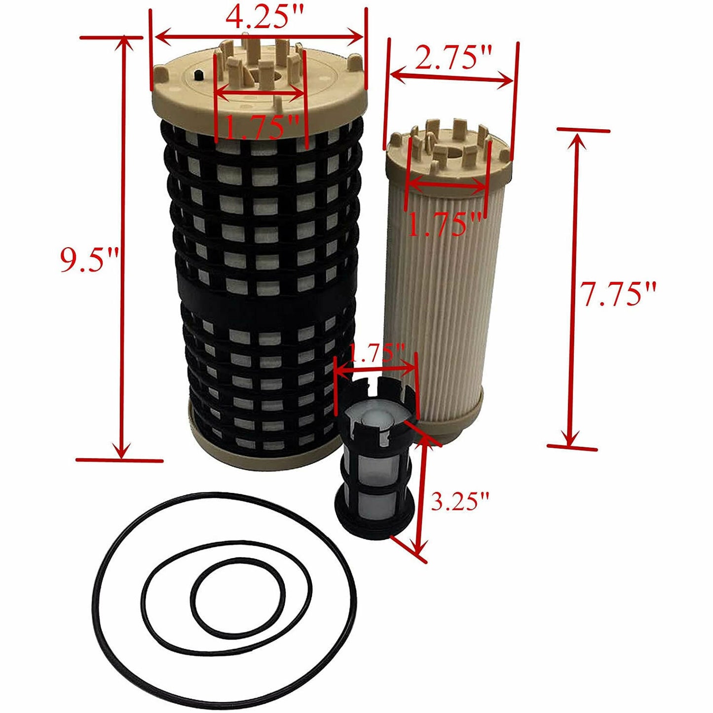 3x Fuel Filter For Detroit Diesel DD13 DD15 DD16 Freightliner 33849 A0000904251