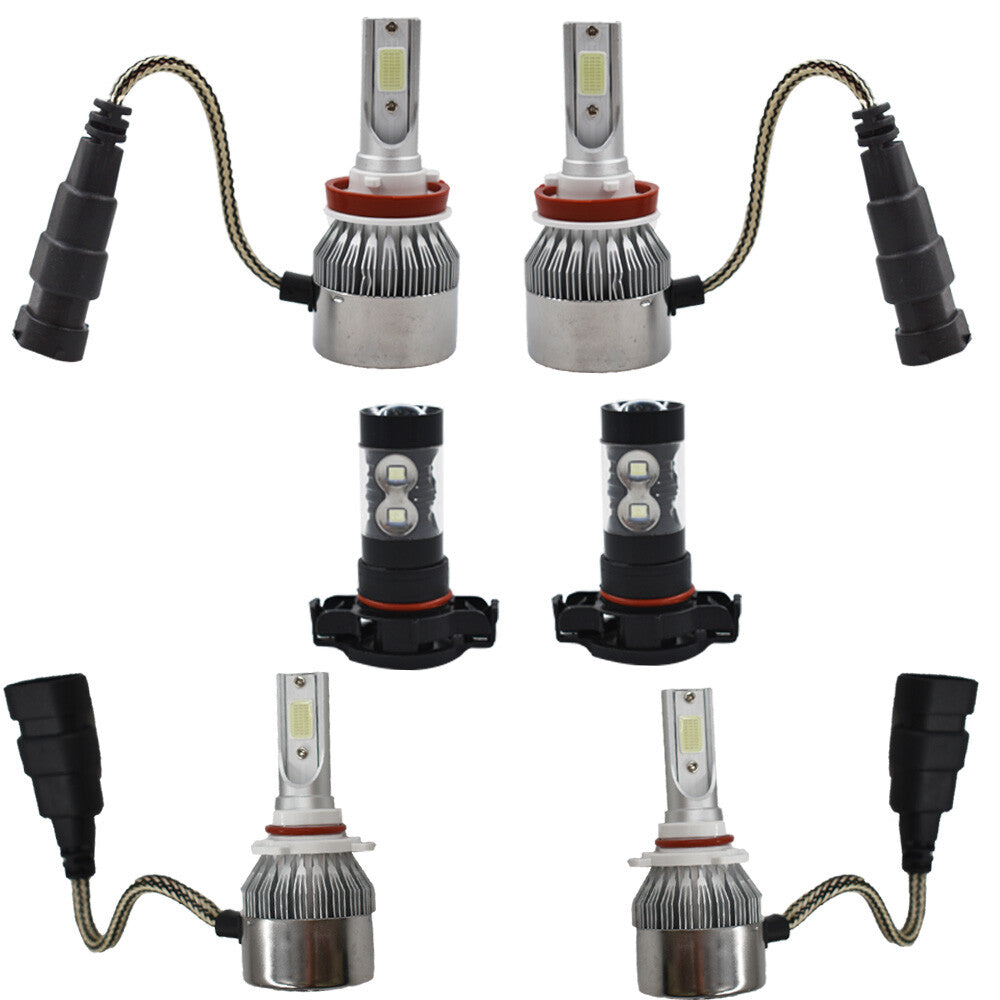 Solid Spare 9005 H11 LED Headlight+Fog Light 8000K Left+Right Fit For Toyota Tundra 07-12