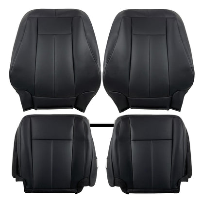 Both Driver & Passenger Leather Seat Cover Black For 2007-2014 Ford Expedition