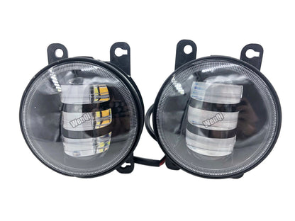 For Honda Nissan Subaru White/Yellow Dual Color 9W LED Fog Lights Lamps