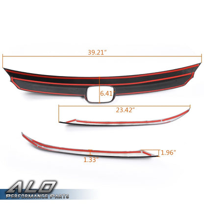 Solid Spare Fit For 2018-2020 Honda Accord Carbon Look Grille Eyelid Overlay Cover Trims