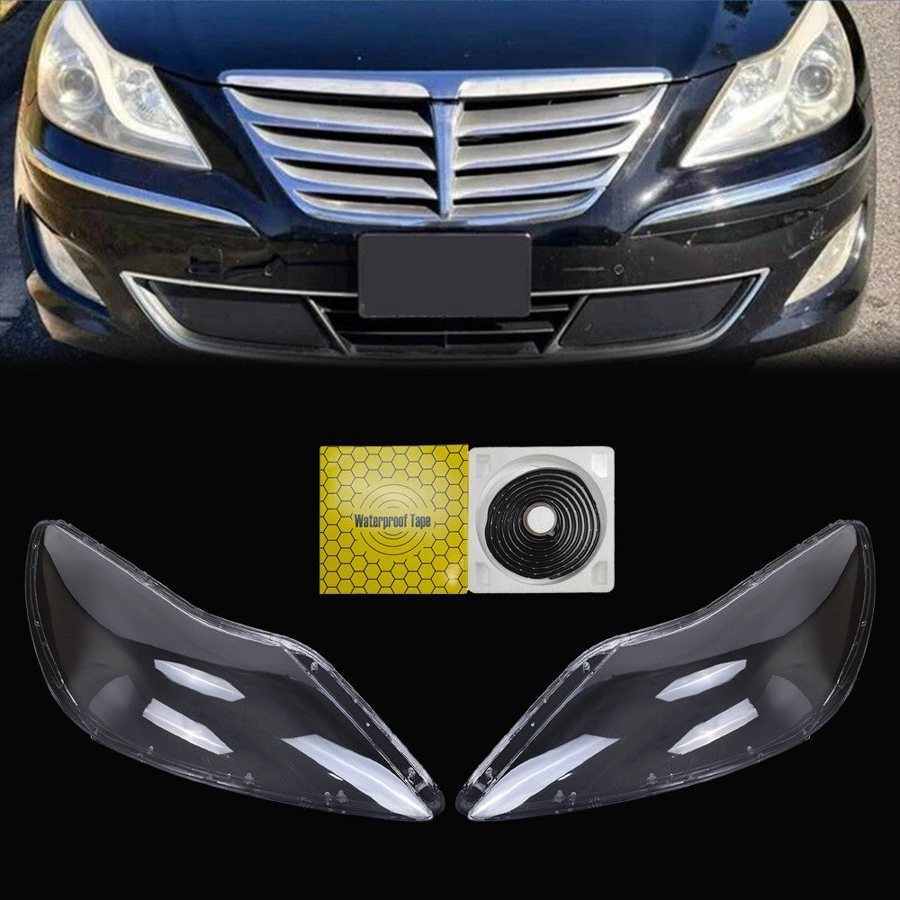 For Hyundai Genesis 2012-2014 Clear Headlight Lens Cover Headlamp Lenses LH+RH