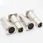 4x 3Pin XLR Female To Male Audio Pass Through Feed Panel Mount Connector Adapter