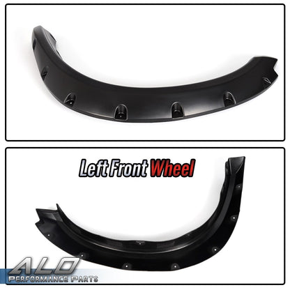 Solid Spare Pocket Rivet Style Fender Flares Smooth Black Set Fit For 09-22 Dodge Ram 1500