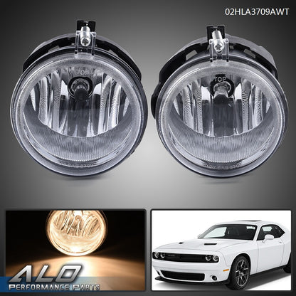Solid Spare Fit For 06-09 Charger/08-10 Challenger Clear Bumper Fog Light Lamps+Bulbs Pair
