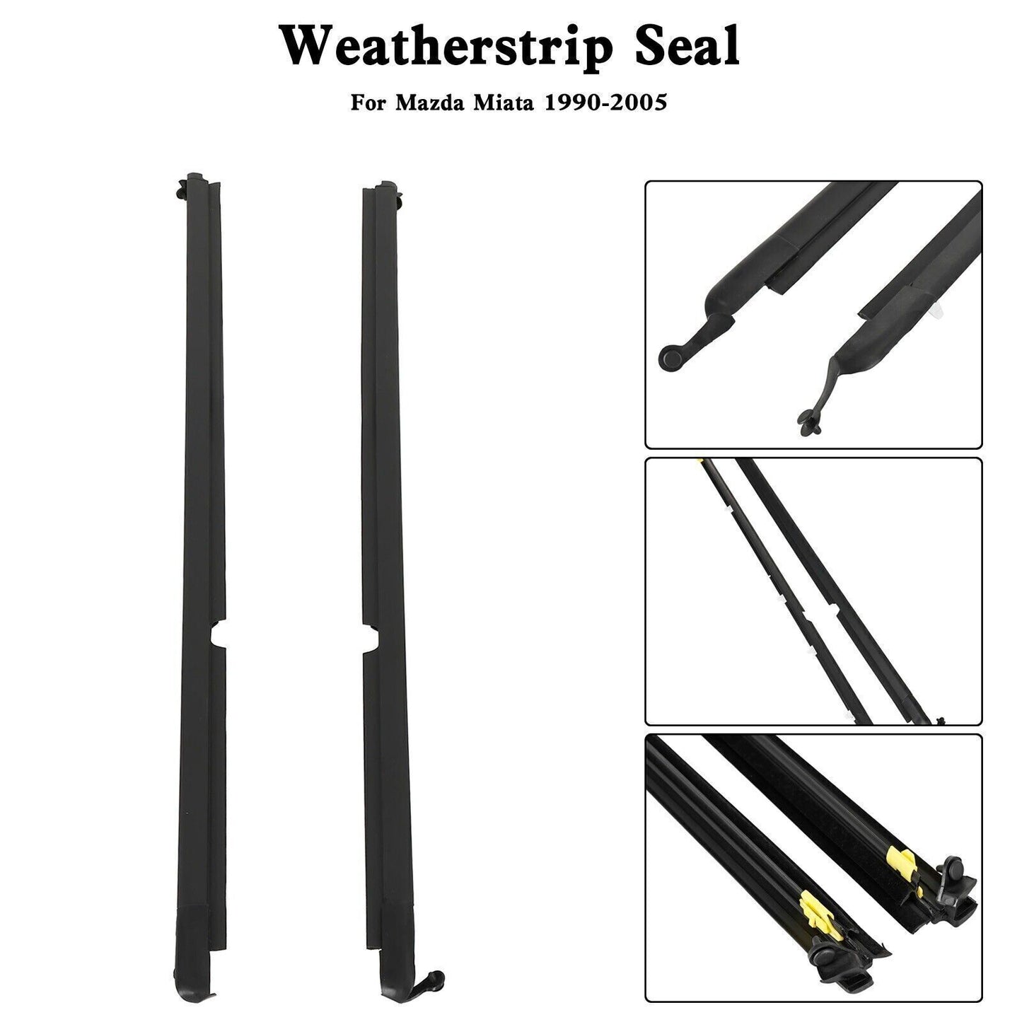 For Mazda Miata 1990-05 Left & Right Door Glass Window Weatherstrip Seals Set US