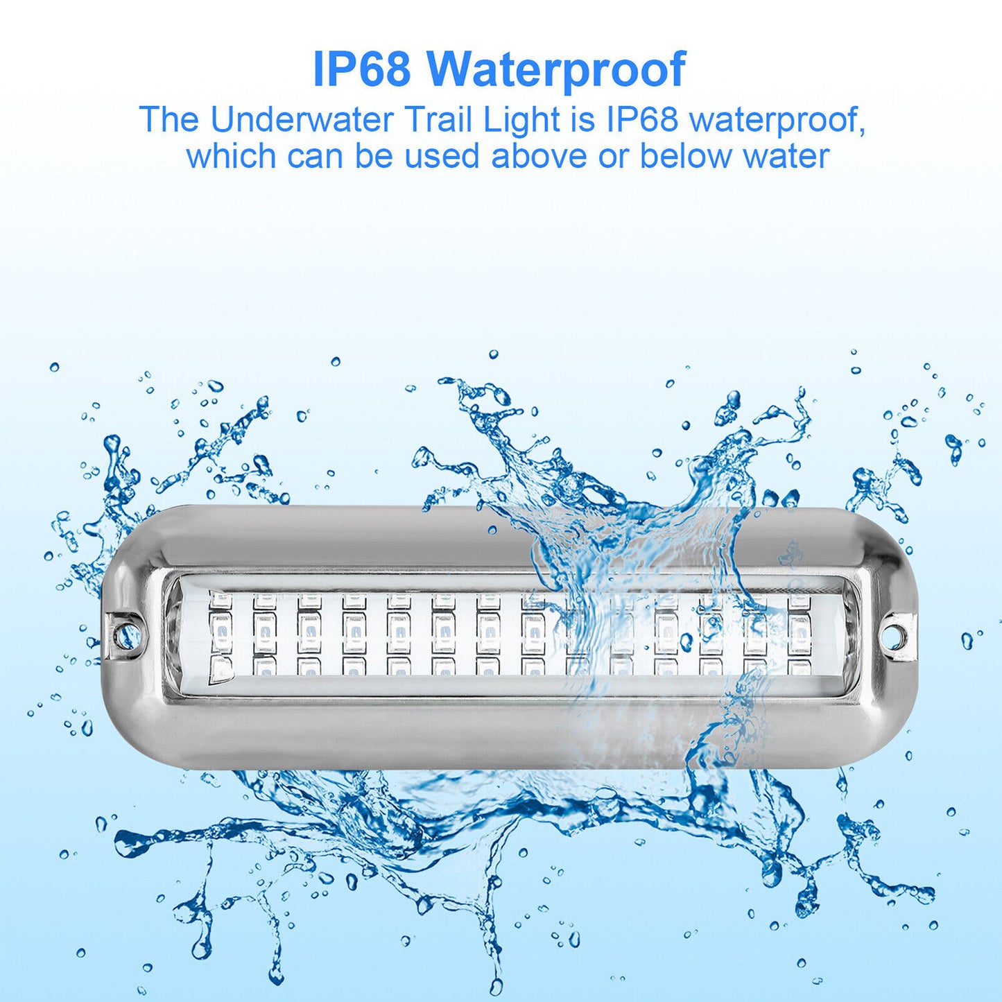 2x 42 LED Blue 316 Stainless Steel Underwater Boat Marine Transom Lights Pontoon