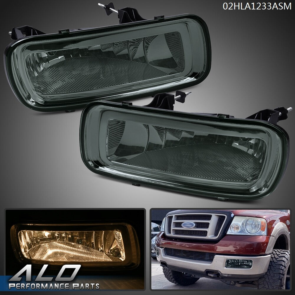 Solid Spare 2pcs Smoke Lens Front Left & Right Fog Lights Lamps Fit For 2004-2006 Ford F-150