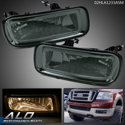 Solid Spare 2pcs Smoke Lens Front Left & Right Fog Lights Lamps Fit For 2004-2006 Ford F-150
