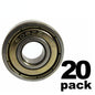608-ZZ Ball Bearing 8x22x7 Dual Shielded Metal Chrome Skateboard 608Z 20 Pcs