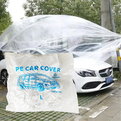 5 PACK Clear Plastic Disposable Car Cover Temporary Universal Rain Dust Garage