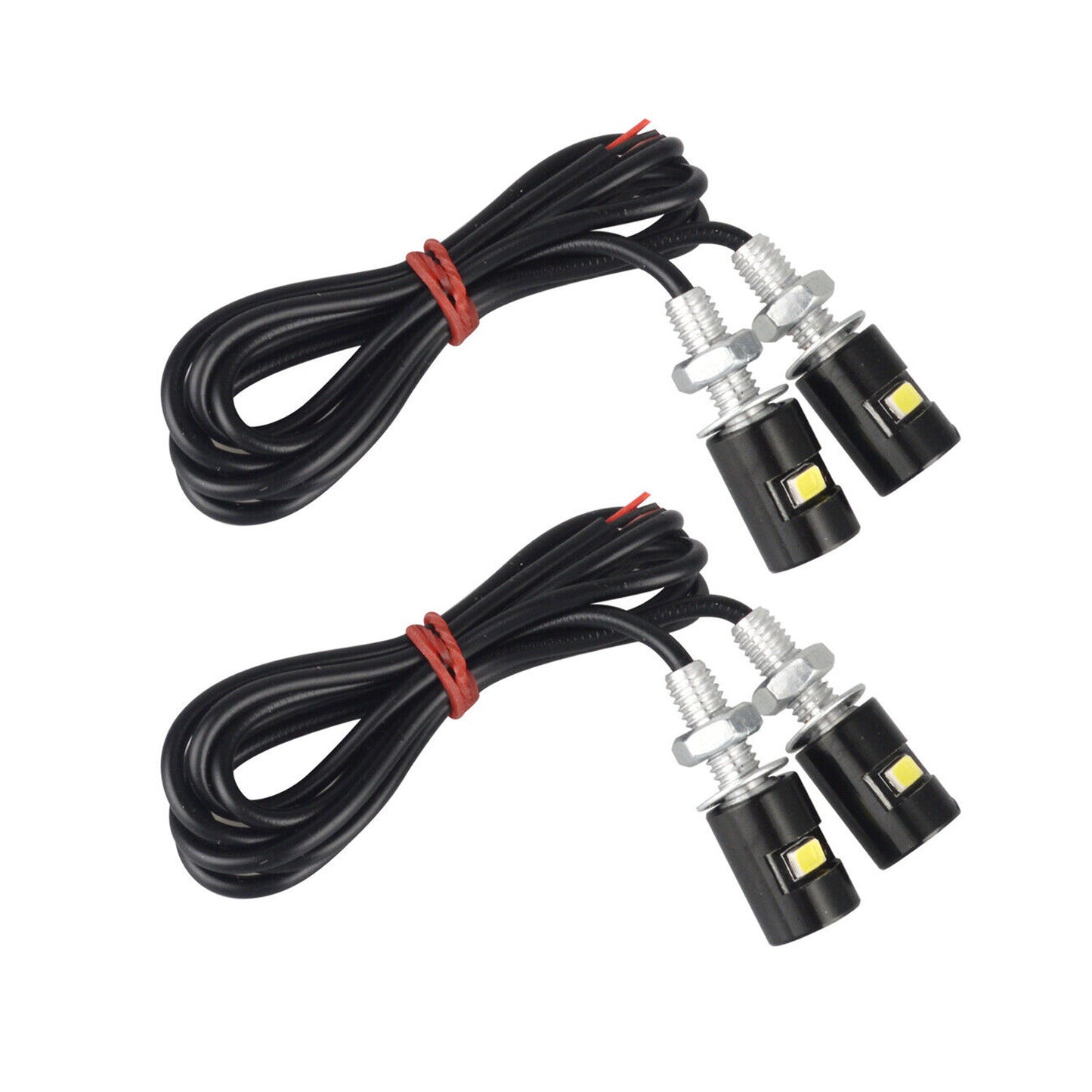 4× Motorcycle Car LED License Plate Light 5630/5730 SMD Screw Bolt Lamp Bulbs US
