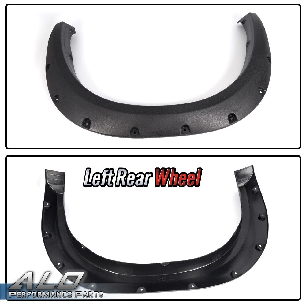 Solid Spare Fit For 10-17 Dodge Ram 2500/3500 Black Pocket Style Rivet Bolt On Fender Flares