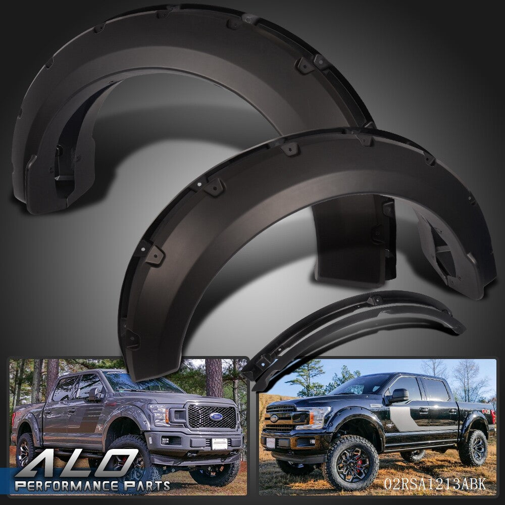 Solid Spare New Fit For Ford F150 2015 2016 2017 Black Pocket-Rivet Wheel Fender Flares