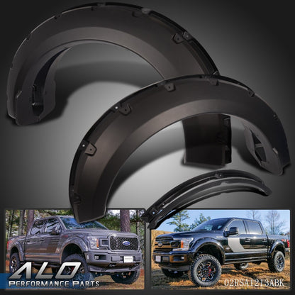 Solid Spare New Fit For Ford F150 2015 2016 2017 Black Pocket-Rivet Wheel Fender Flares