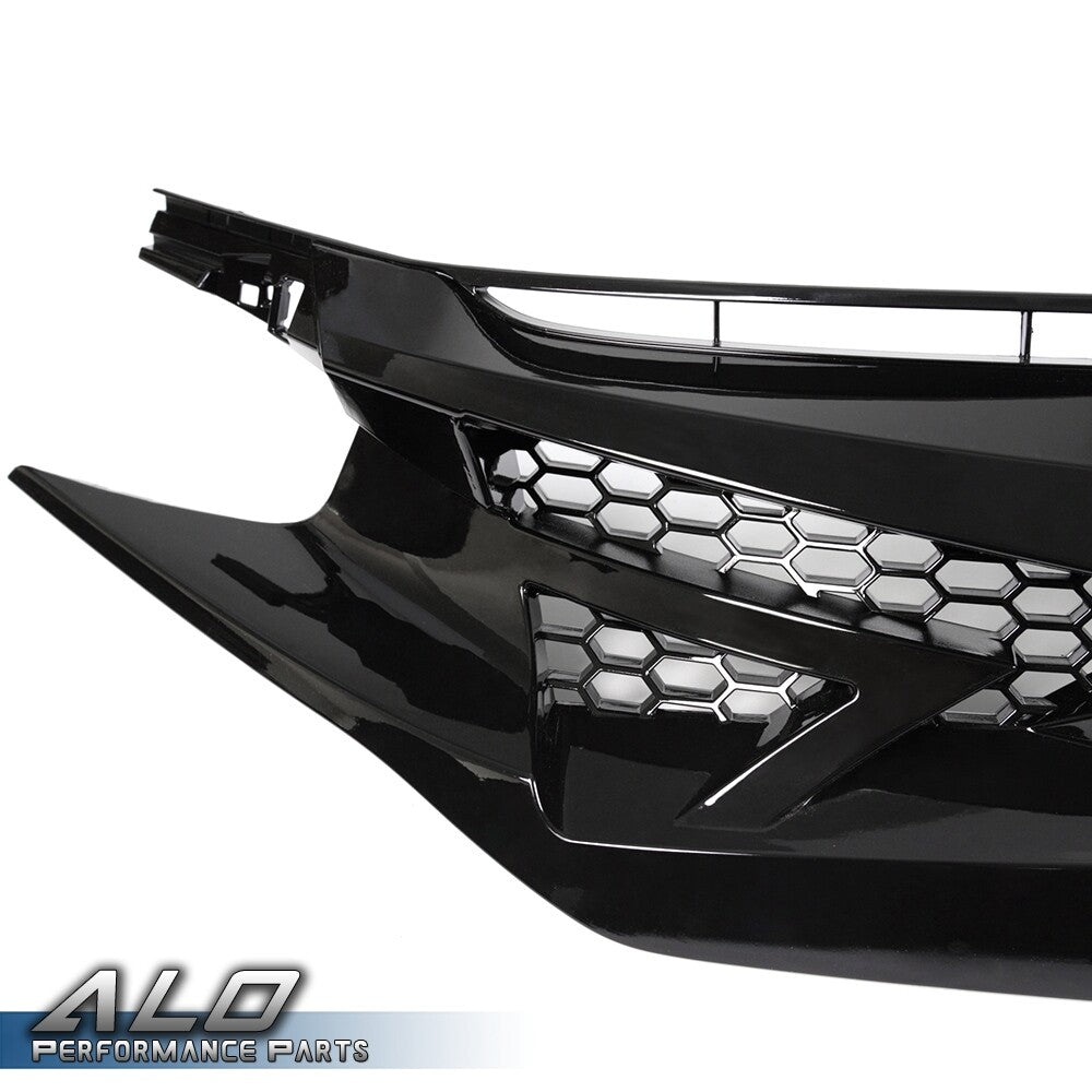 Solid Spare Fit For 2016-2021 Honda Civic Battle Style Sedan Front Bumper Grille Hood ABS