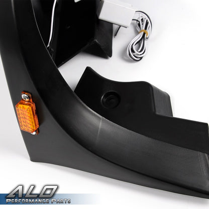 Solid Spare FIT FOR 07-18 JEEP WRANGLER JK POCKET RIVET STYLE FENDER FLARES W/ LED SIDE