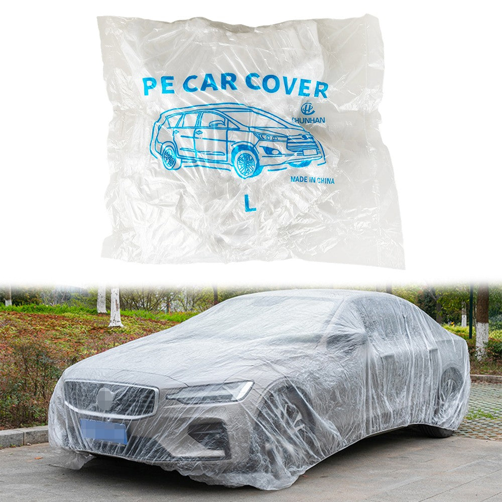 5 PACK Clear Plastic Disposable Car Cover Temporary Universal Rain Dust Garage