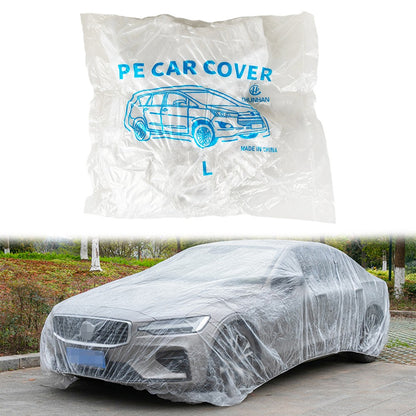 5 PACK Clear Plastic Disposable Car Cover Temporary Universal Rain Dust Garage