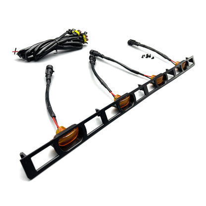 For 2012-15 Toyota Tacoma Front Hood Grille Amber LED Lights Assy w/Wire Harness