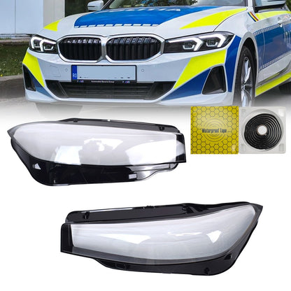 Driver Passenger Headlight Lens Shell Cover For BMW 3 Series G20 G21 2023-2024