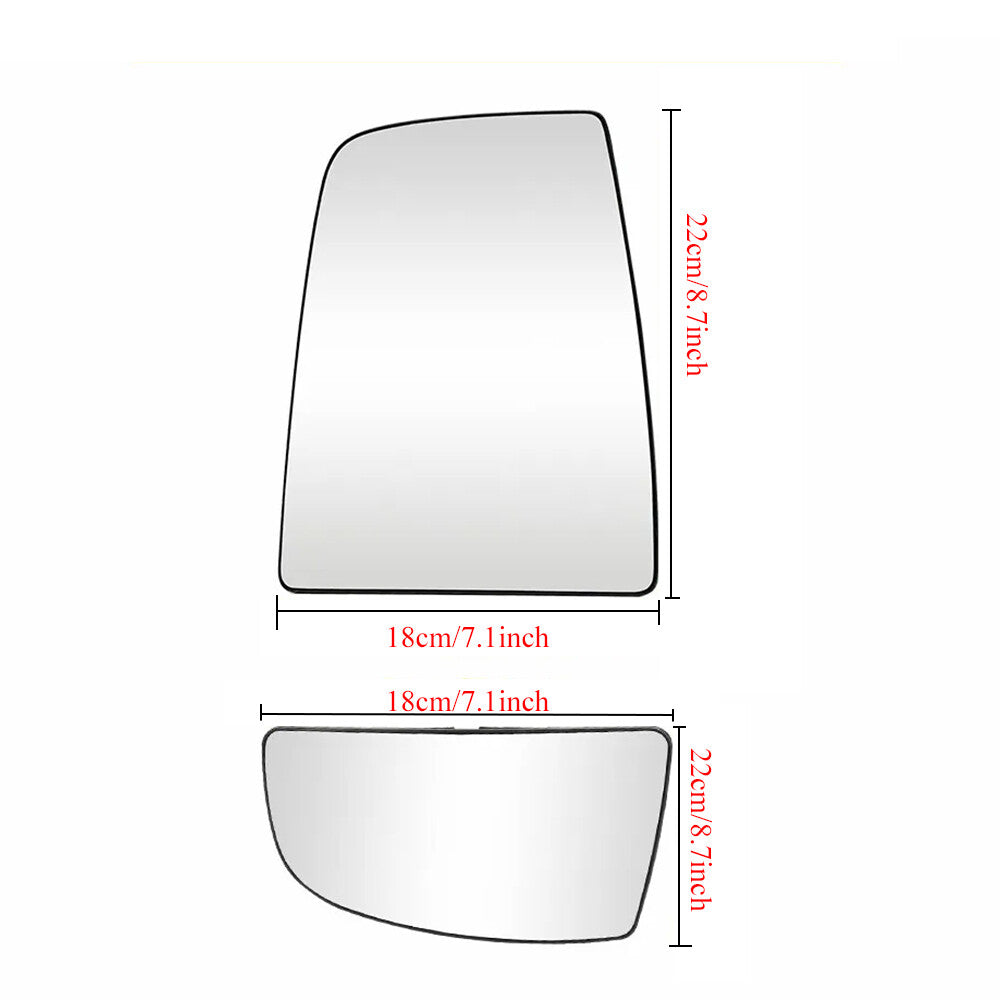 Mirror Glass Upper/Lower Driver Side Left LH For Ford Transit-150 2021 Base Crew