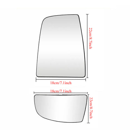 Mirror Glass Upper/Lower Driver Side Left LH For Ford Transit-150 2021 Base Crew