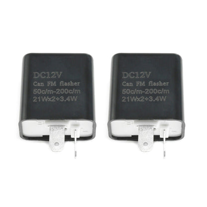 2×For Adjustable LED Flasher Relay Turn Signal Blinker Light Motorcycle 2Pin 12V