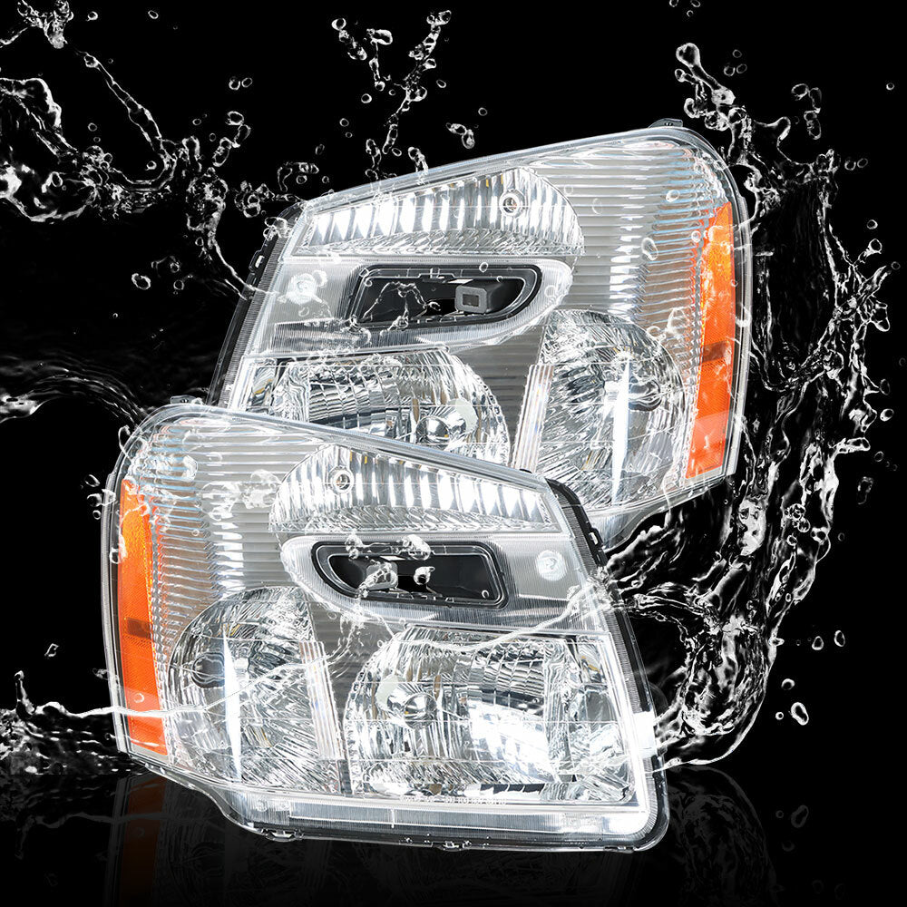Solid Spare Fit For Chevy Equinox 2005-2009 Headlights Headlamps Replacement Clear Lens