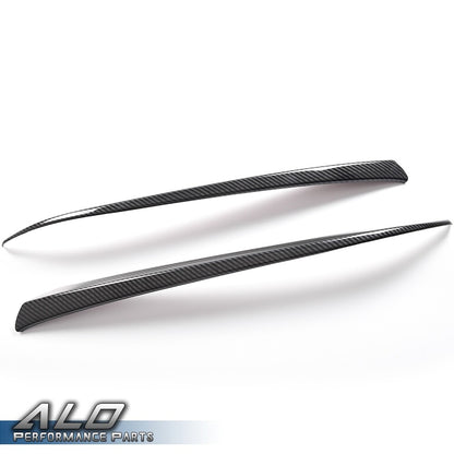 Solid Spare Fit For 2018-2020 Honda Accord Carbon Look Grille Eyelid Overlay Cover Trims