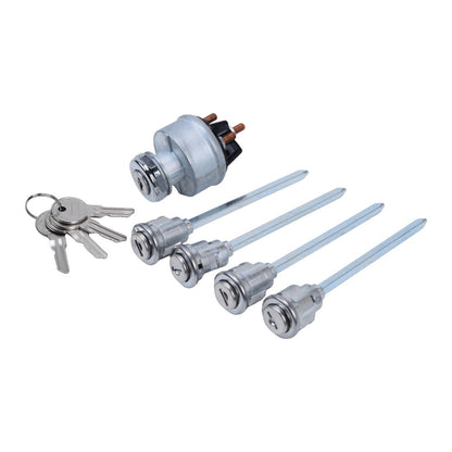 5Pcs Door Lock Cylinder Set with 4 Keys For Mack R-Series Truck 1967-2005