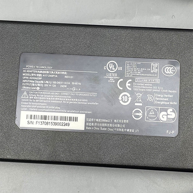For MSI Crosshair 16 A13VGK-815US AC Adapter A20-240P2A A17-240P1A 4.5*3.0 240W